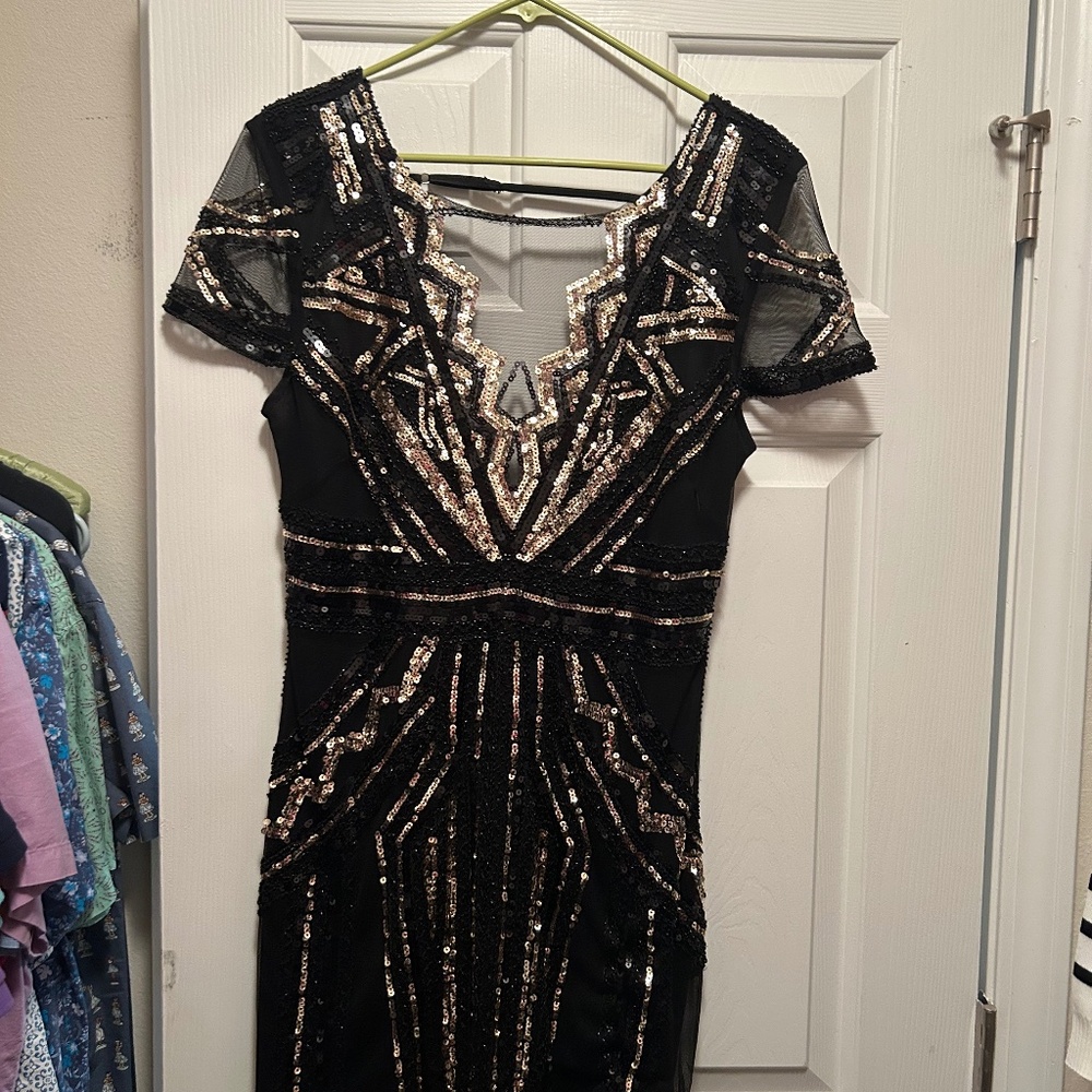 Black Sequined Dress
